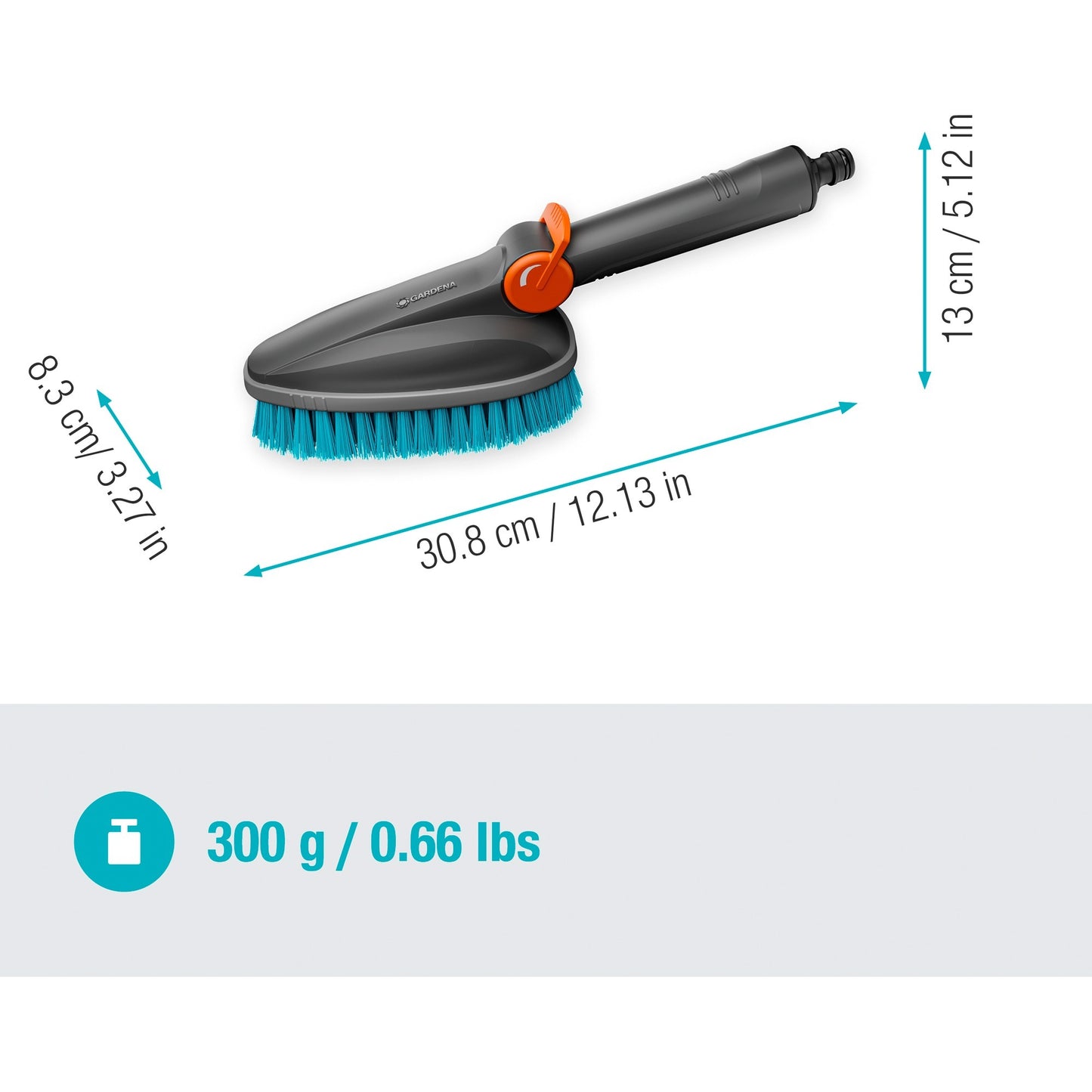 Gardena Clean System Handbrush M hart, mit Schlauchverbindung