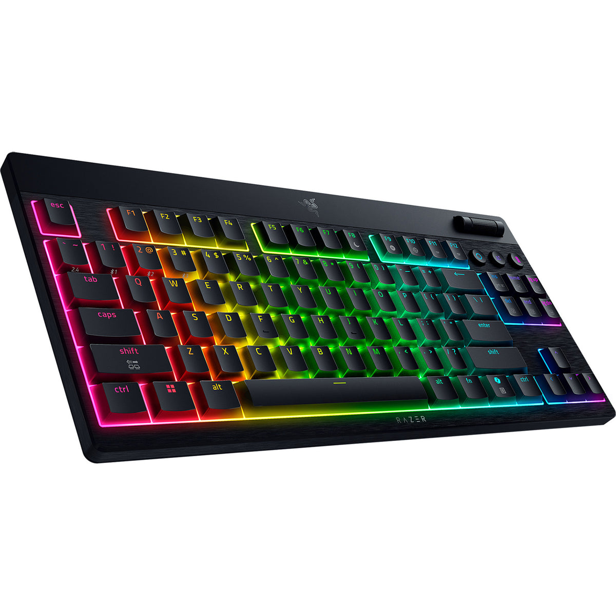 Razer Blackwidow V4 Low-Profile-RGB-Mechanische Gaming-Tastatur (Schwarz, US-Layout (QWERTZ), Low-Profile-Orange, 80 % (TKL))