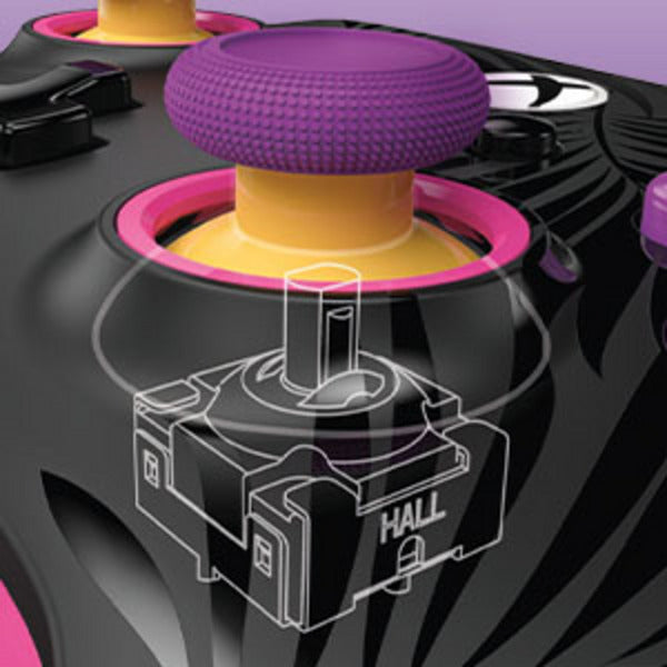 Powera Advantage Plus kabelgebundener Controller für Xbox Series X|s – Palmen im Mondlicht (Rosa, Xbox Series X|s, Xbox One, PC)