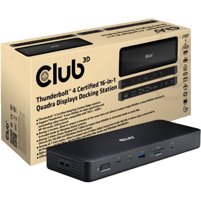 Club 3d Thunderbolt 4, 16-in-1 Quadra zeigt Dockstation an