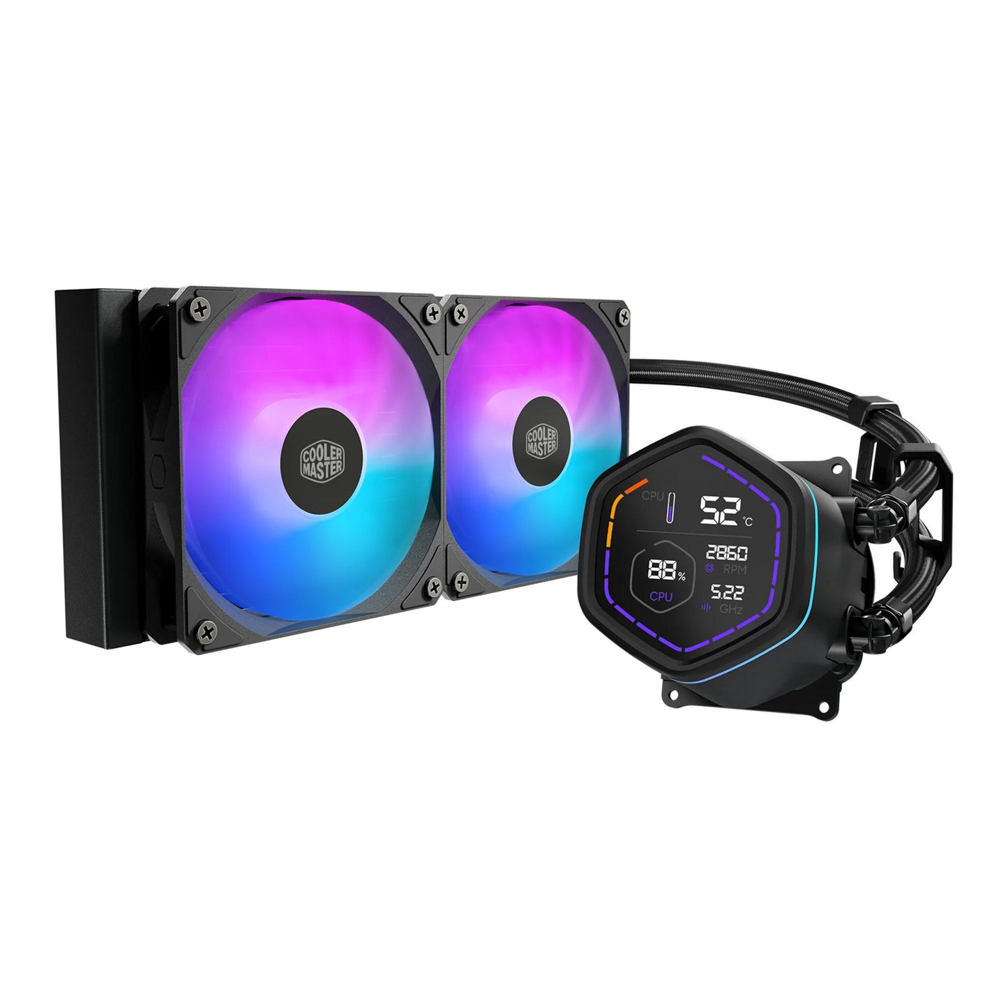 Cooler Master MasterLiquid Core Nex Digital 240 Schwarz Wasserkühlung (Schwarz, Argb)