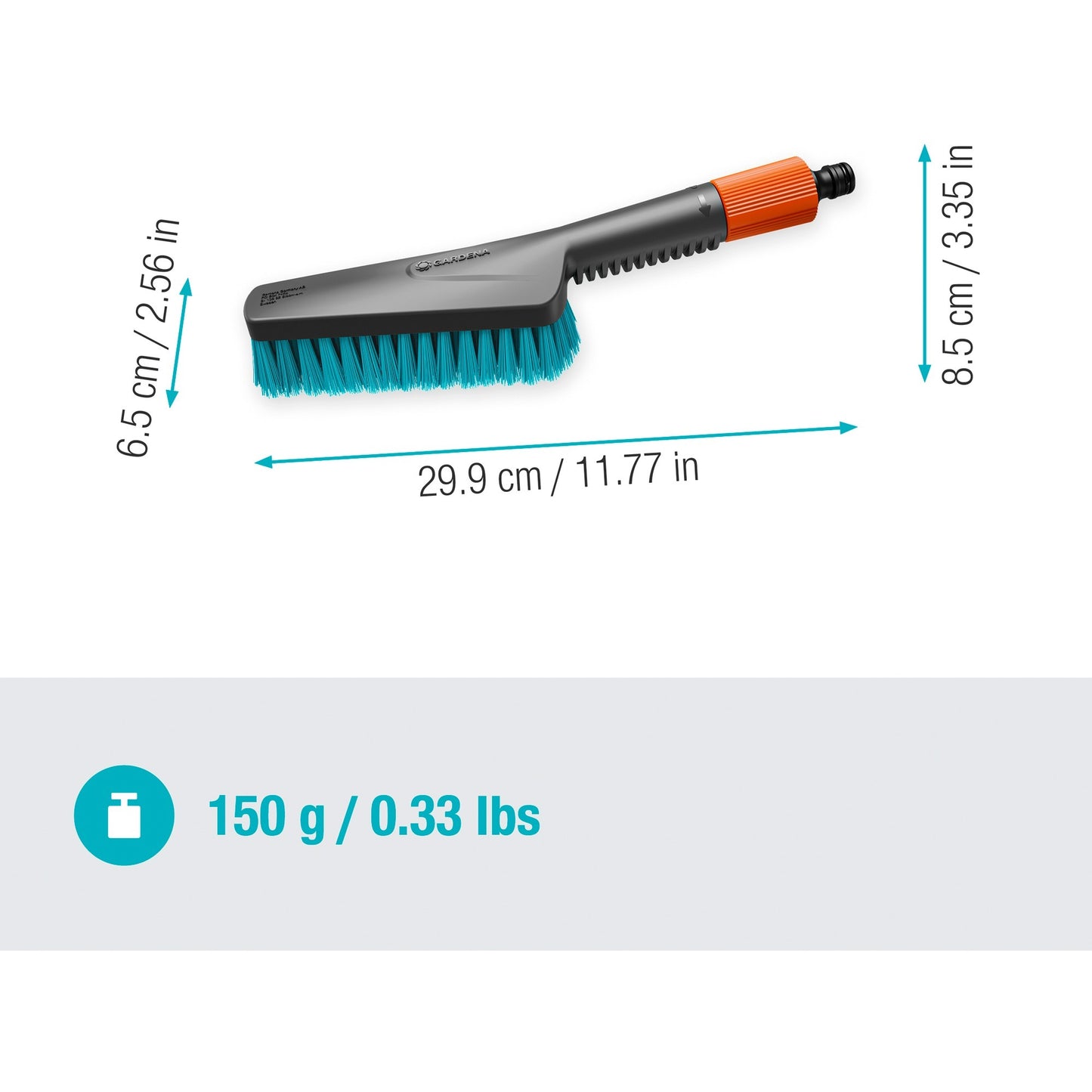Gardena Clean System Handbrush S hart, mit Schlauchverbindung