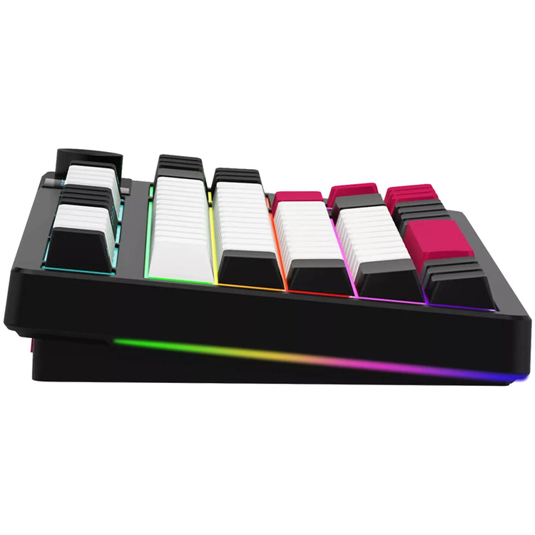 Lorgar kbp70tklw, Gaming-Tastatur (schwarz, US-Layout, logar toxic purple, TKL, RGB, Hot-Swap-fähig, PBT Double-Shot, Bluetooth 2,4 GHz USB)