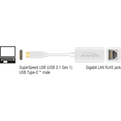 Delock Superspeed USB-C (USB 3.1 Gen 1) Männlich> Gigabit LA