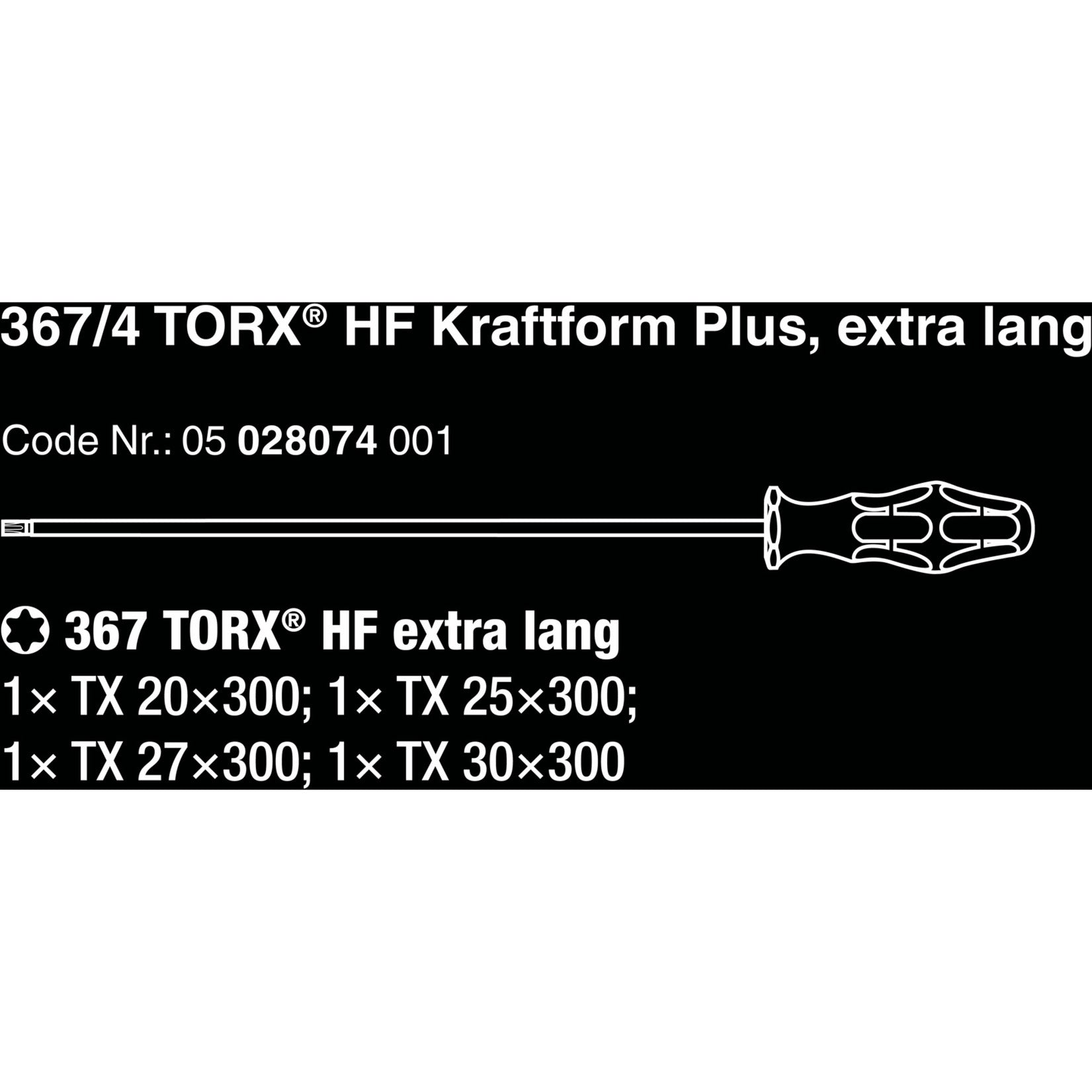 Wera Schraubendreher -Set 367 4 Torx HF