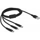 Delock USB -Ladekabel 3 in 1 für Lightning, Micro USB