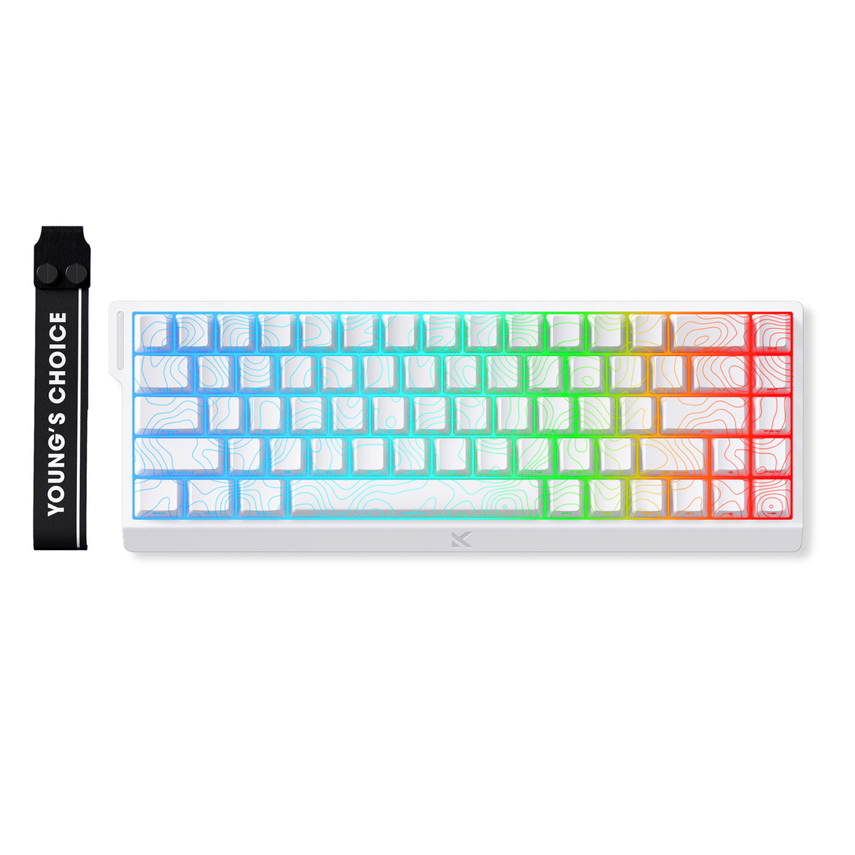 Mchose Ace 68 Hall-Effekt-Magnetschalter-Gaming-Tastatur (weiß, US-Layout, Ice Rhino Magnetic, 60 %, RGB, Hot-Swap, USB-C, Hall-Effekt-Sensor)