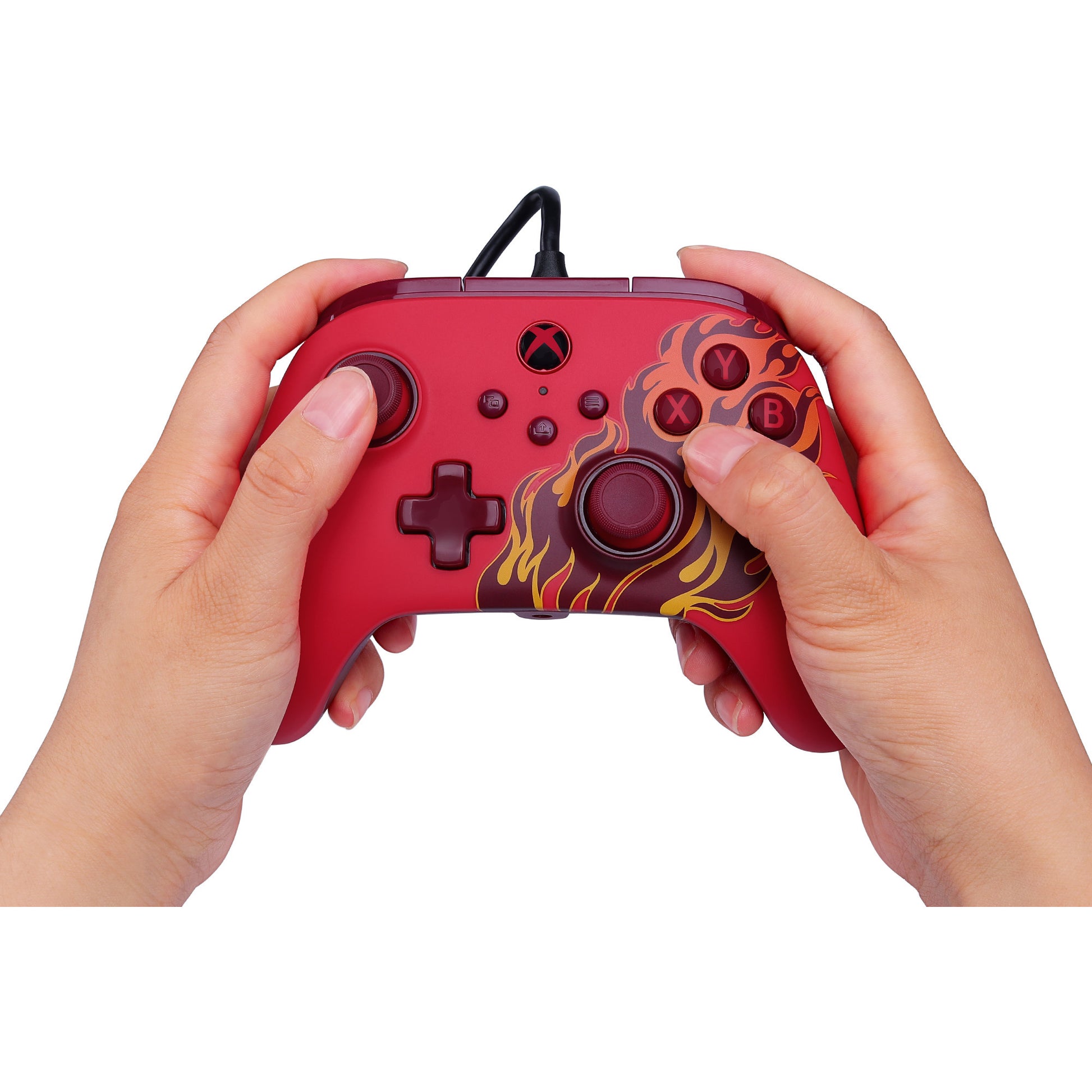Powera Advantage Controller mit Kabel für die Xbox Series x|s – Red Fire (rot, Xbox Series x|s, Xbox One, PC)