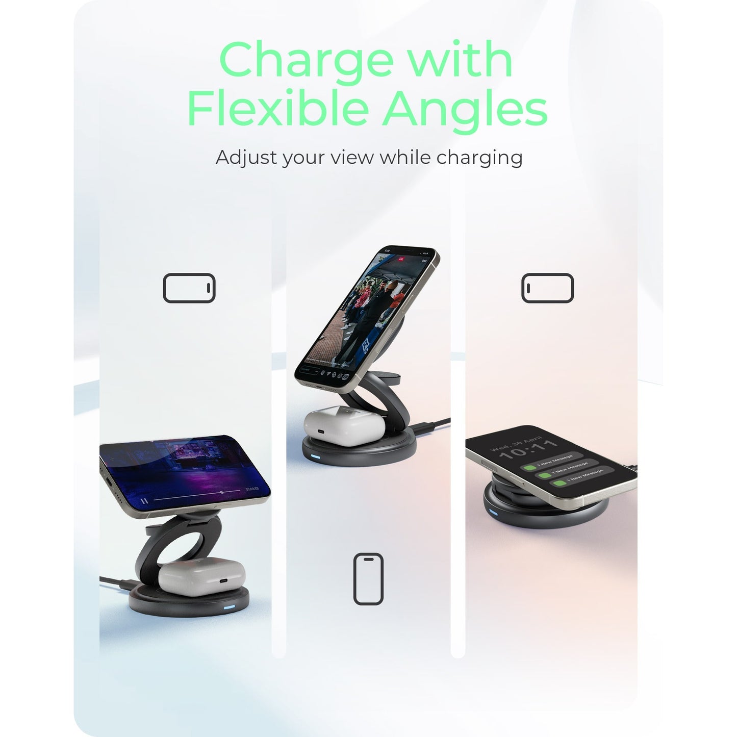Eise Box 3-in-1 faltbare drahtlose Ladestation