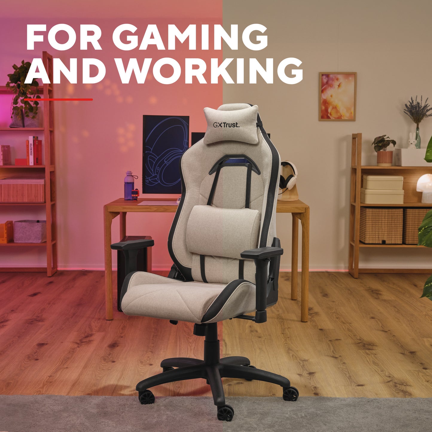 Trust GXT 723B Ruya bequemer Gaming-Stuhl aus Stoff