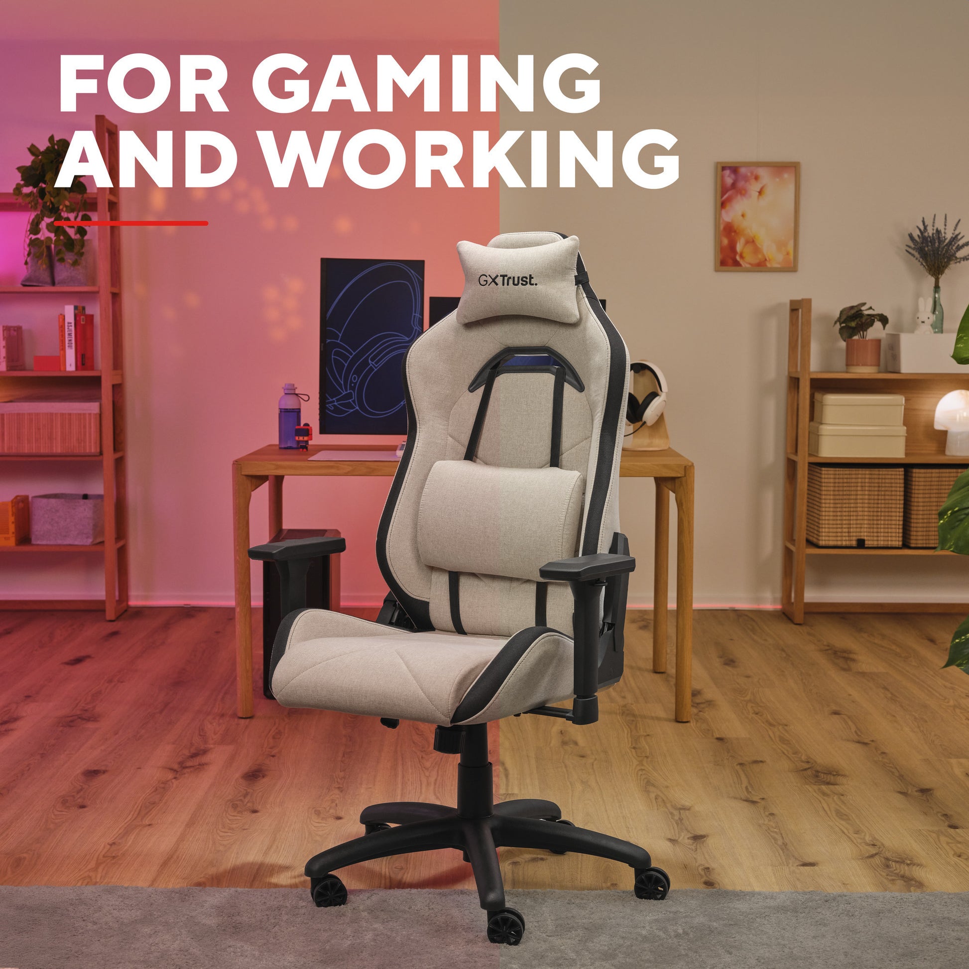 Trust GXT 723B Ruya bequemer Gaming-Stuhl aus Stoff