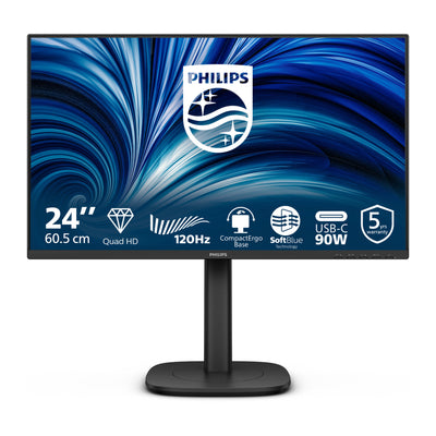 Philips 24b2u3601 00 23,8 Monitor (schwarz, HDMI, Display-Port, USB-C, LAN, Audio, 120 Hz)