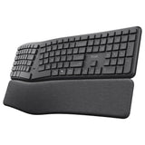 Drahtlose ergonomische Trust Keyra-Tastatur (schwarz, US-Layout, Bluetooth 2,4 G USB) - afbeelding 1