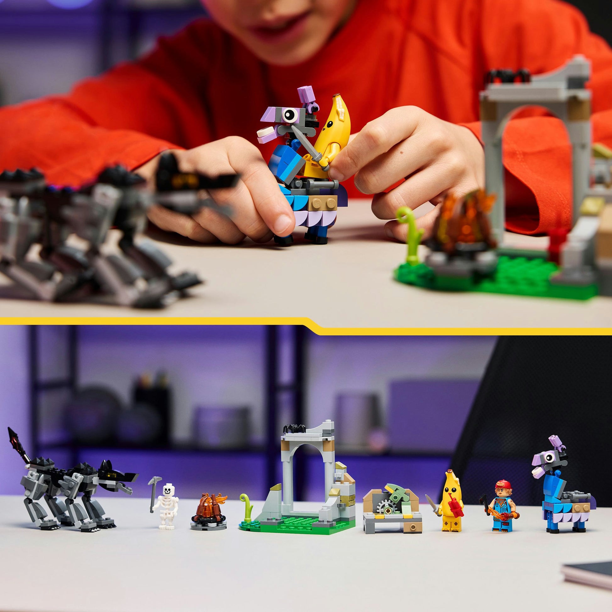 LEGO 77075 Fortnite Peely und Sparkplugs Camp