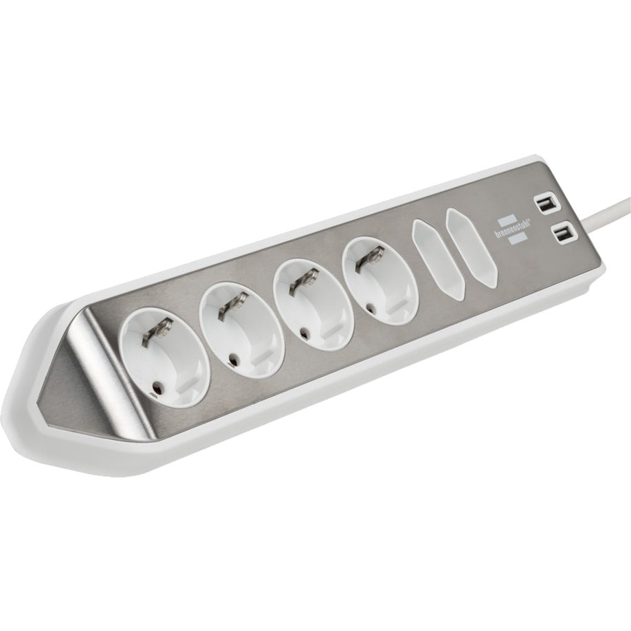 Brennenstuhl Estilo Eckstop Kontakt 4mal mit USB-Ladefunktion