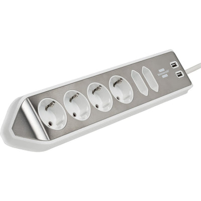 Brennenstuhl Estilo Eckstop Kontakt 4mal mit USB-Ladefunktion