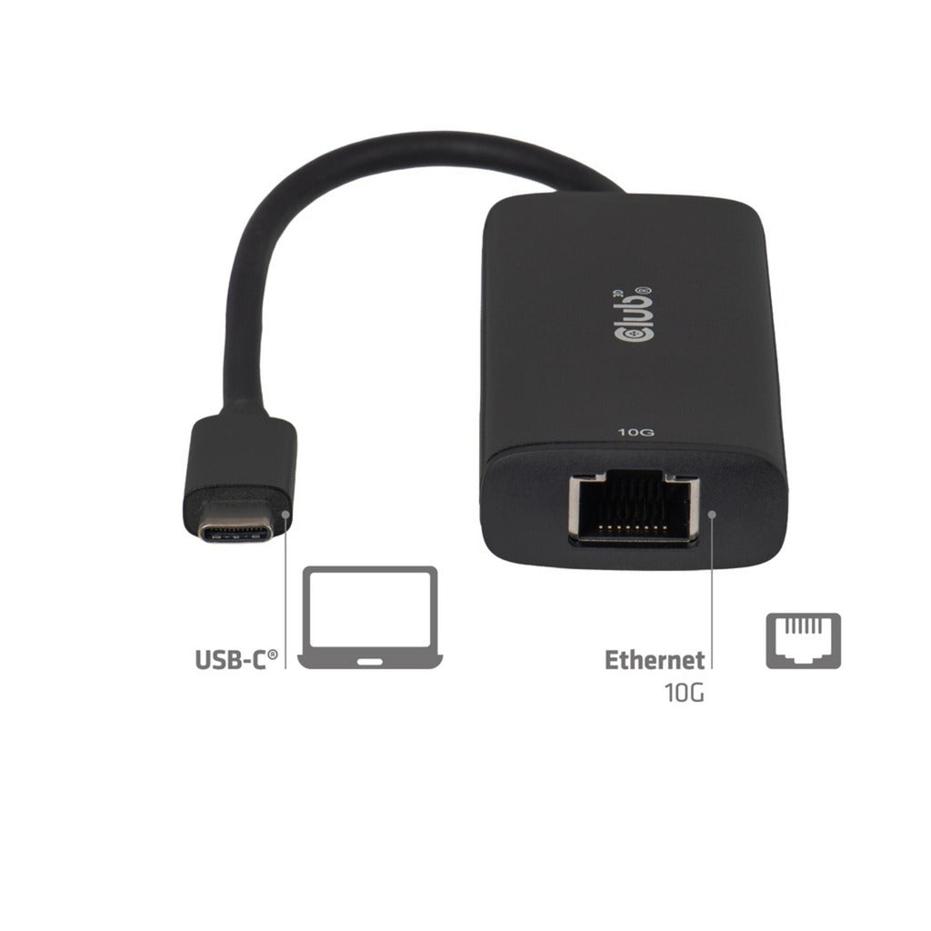 Club 3D CAC-2531 USB-C auf RJ45 10G Ethernet-Adapter (schwarz)