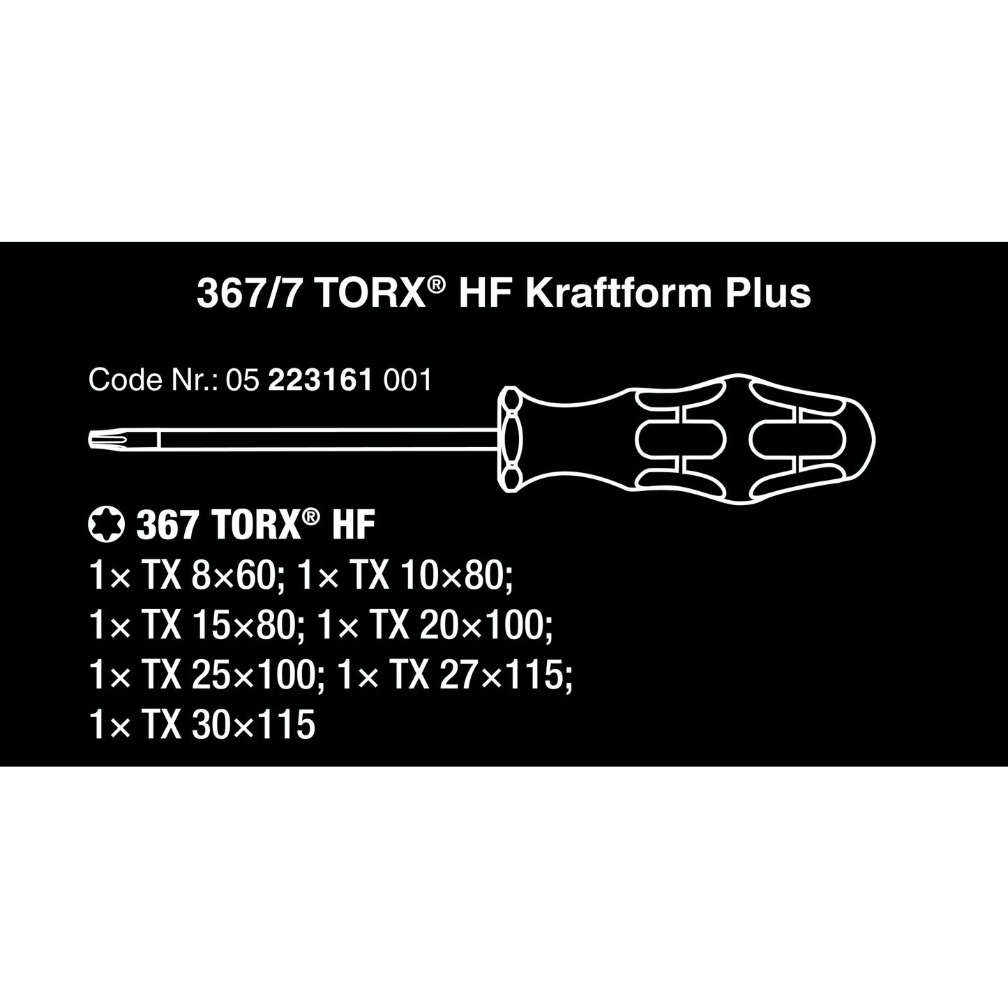 Wera 367 7 Torx HF Schraubendreher Set Kraftform plus +