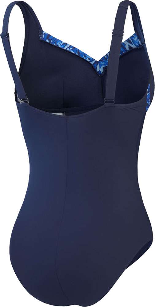 Speedo bedruckter, verstellbarer dünner Träger – Damen-Badeanzug