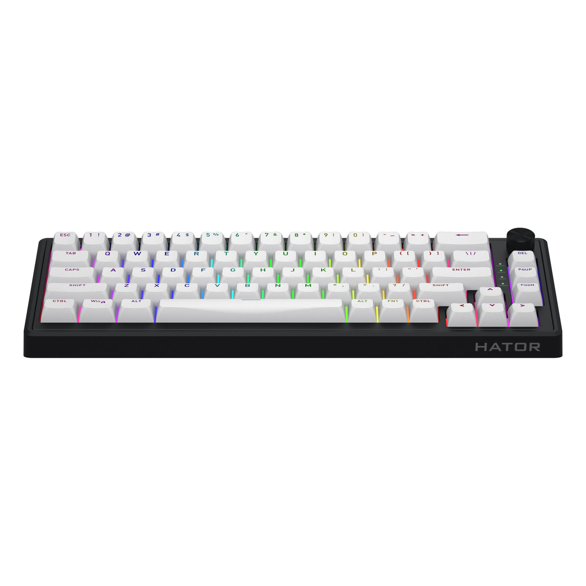 Hator Skyfall Mag Ultra 8K, Gaming-Tastatur (Schwarz, US-Layout, Hator Aurum Ice, 65 %, RGB, Double-Shot PBT, Hot-Swap)