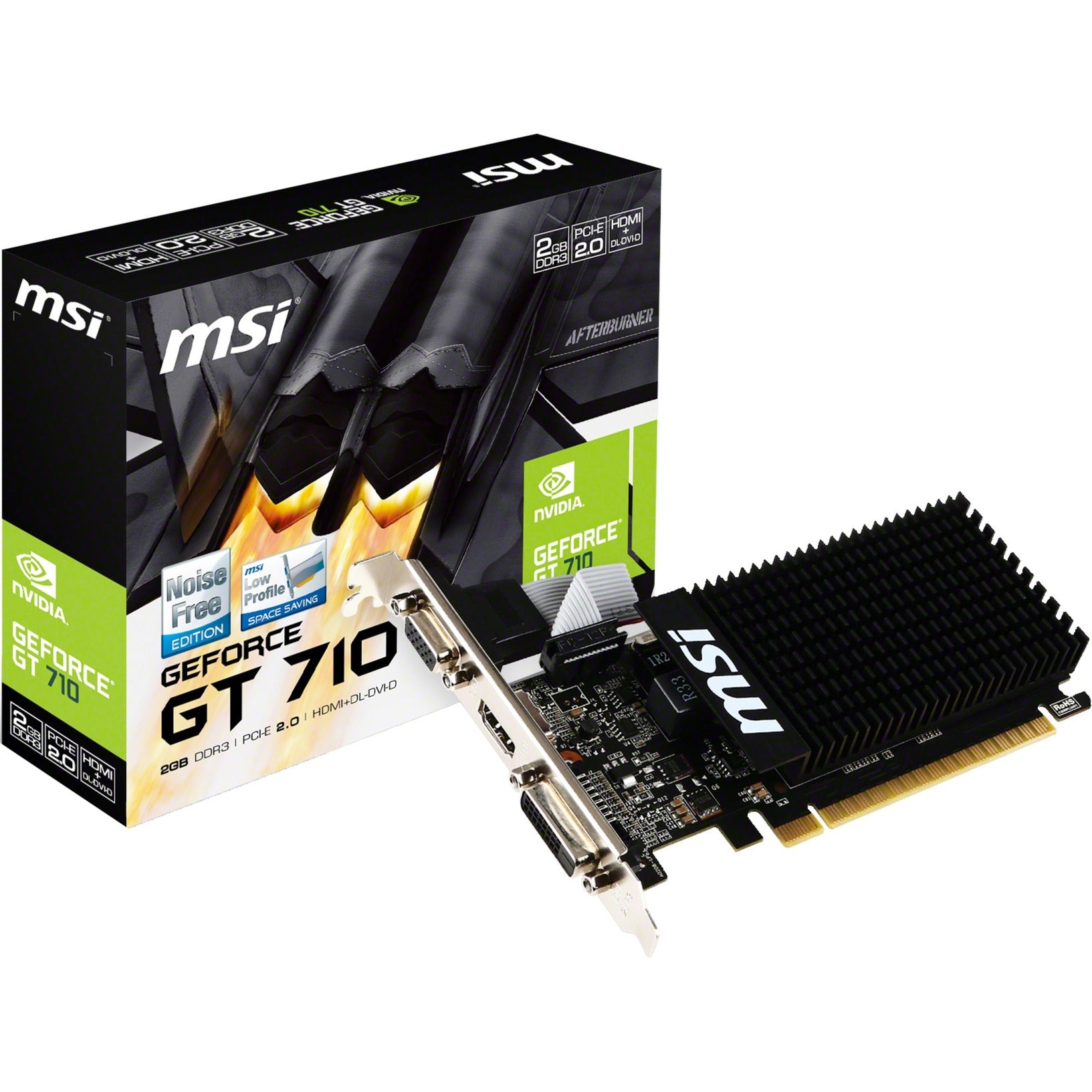 MSI GT 710 2GD3H LP Grafikkarte (VGA, DVI, HDMI, Low Profile)