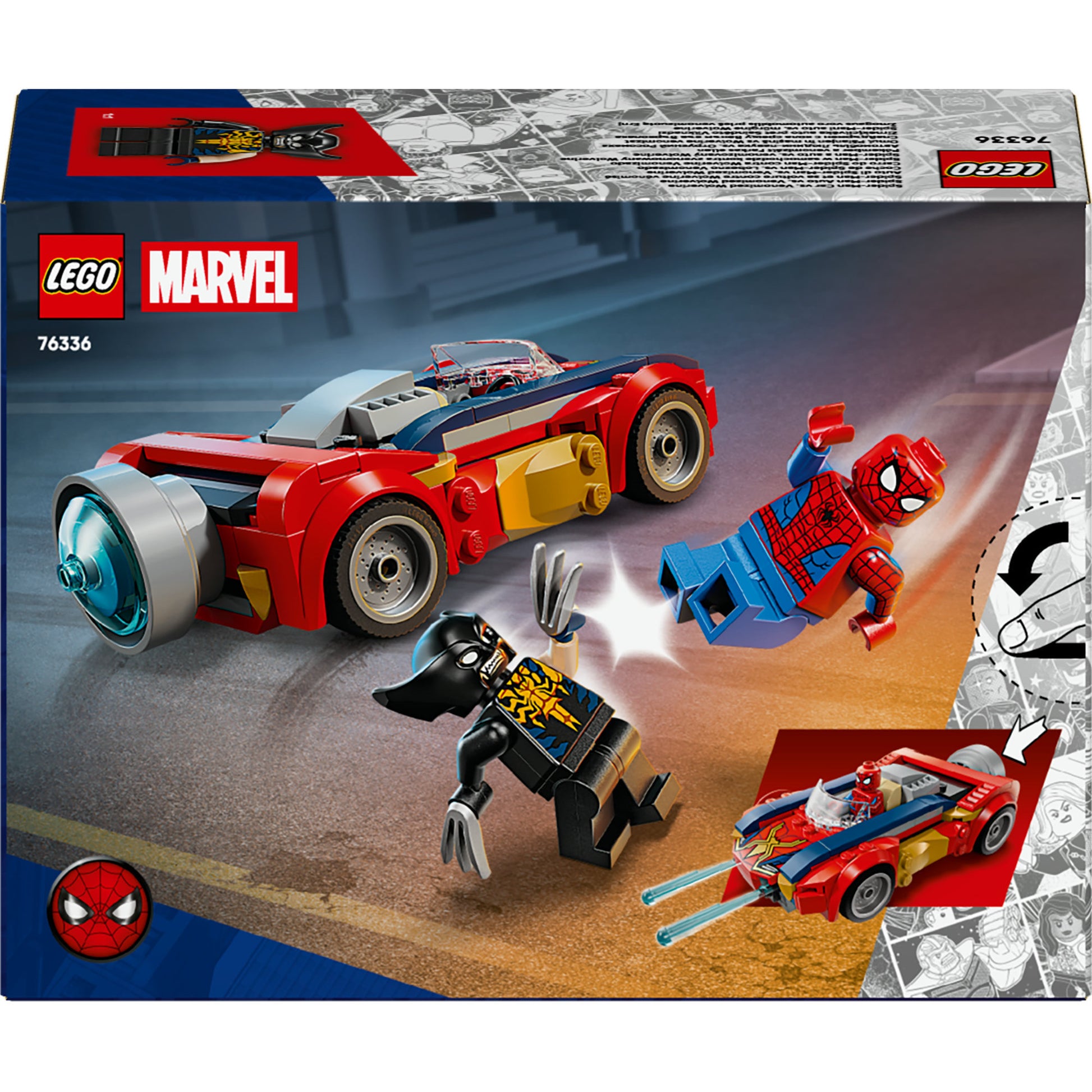 Lego Superhelden 76336 Marvel Spider-Man-Auto vs. vergifteter Vielfraß