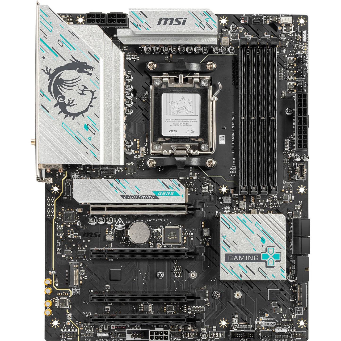 MSI B850 Gaming Plus WiFi Sockel AM5 Mainboard (RAID, 5GB-LAN, WiFi 7, BT, Sound, ATX)
