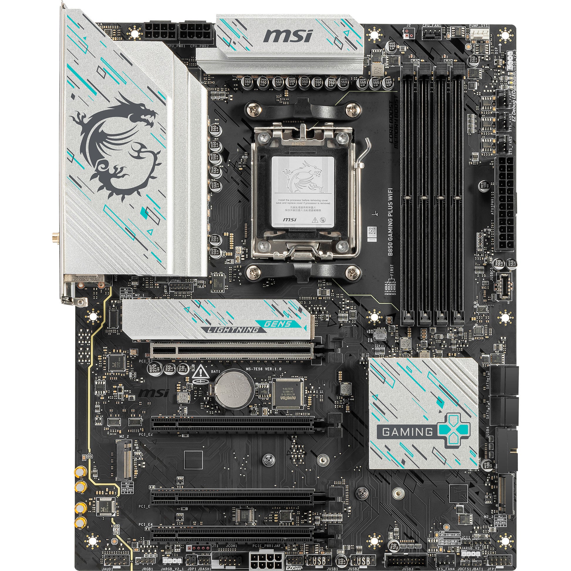 MSI B850 Gaming Plus WiFi Sockel AM5 Mainboard (RAID, 5GB-LAN, WiFi 7, BT, Sound, ATX)