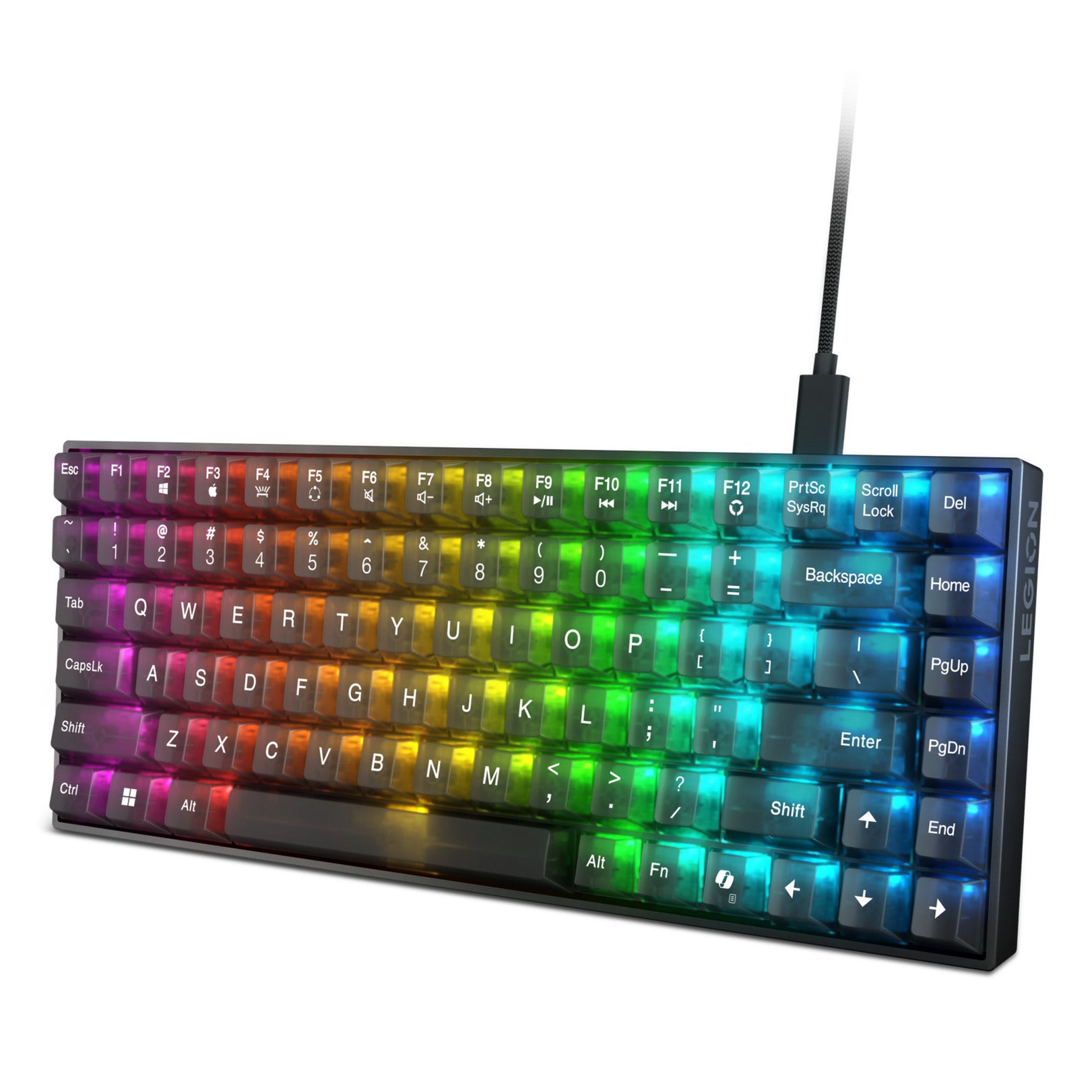 Lenovo Legion K510 Mini Pro RGB mechanische Gaming-Tastatur (schwarz, US-Layout (QWERTZ), 75 %, brauner Schalter, Hot-Swap, USB)