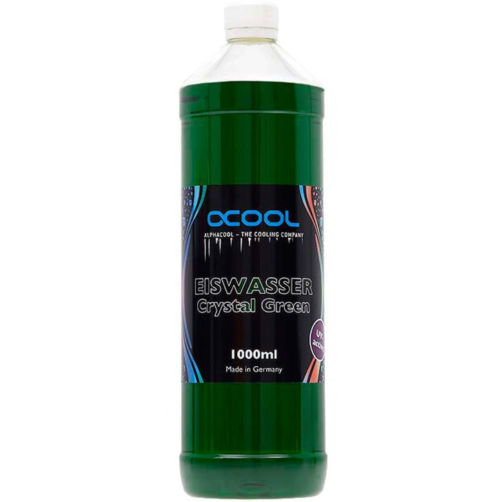 Alphacool Eiswasser Crystal Green UV-aktives Kühlmittel (grün, 1000 ml)