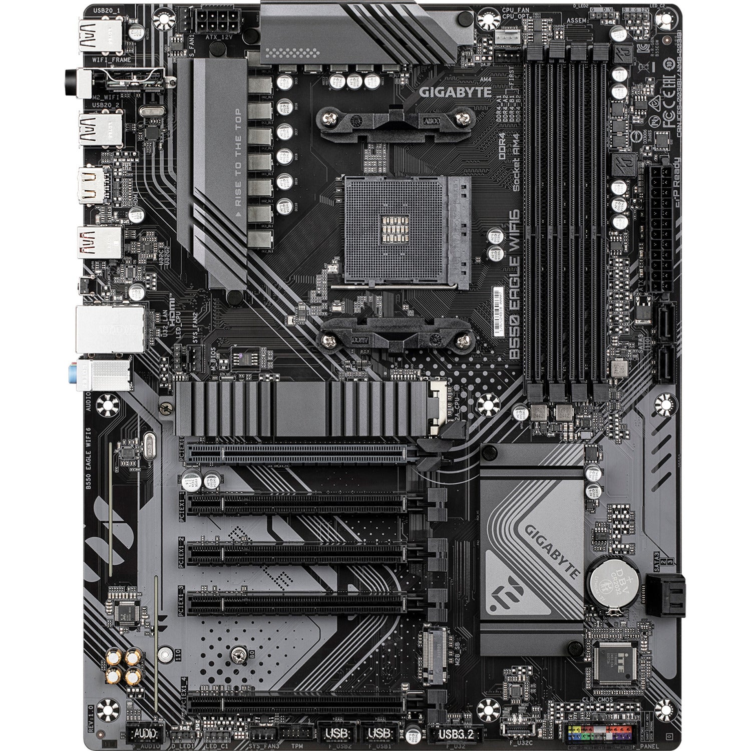 Gigabyte B550 Eagle WiFi6 Sockel AM4 Motherboard (schwarzgrau, RAID, GB-LAN, WiFi 6, BT, Sound, ATX)