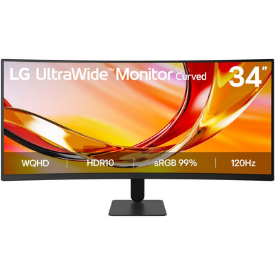 LG Ultrawide 34U601B-B 34 gebogener Monitor (Schwarz, HDMI, DisplayPort, AMD FreeSync, 120 Hz)