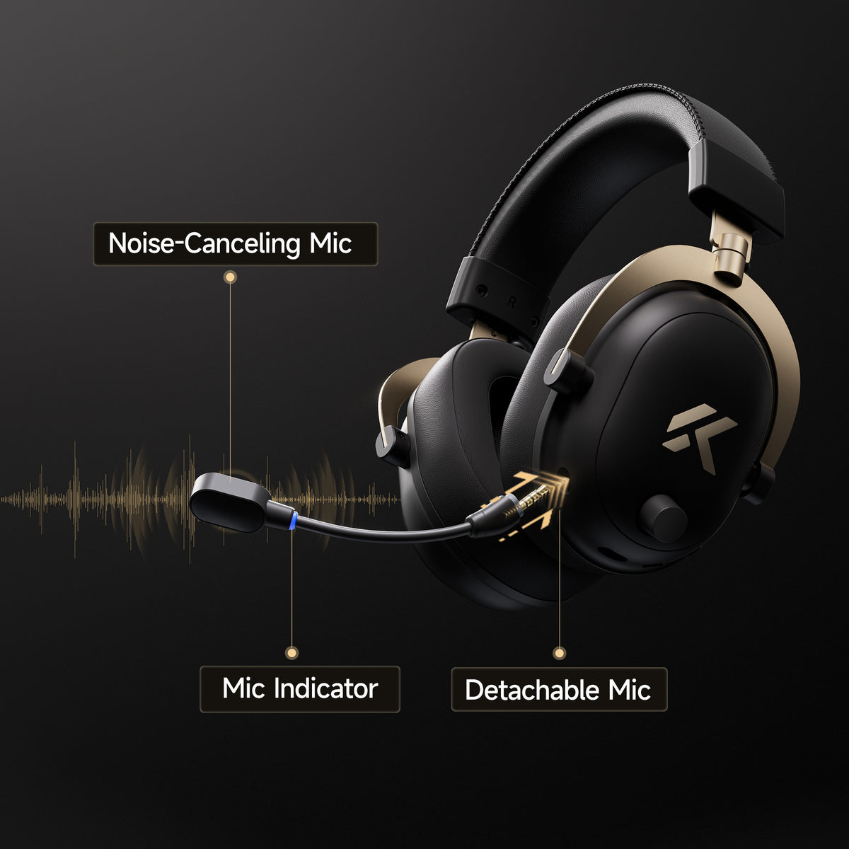 Mchose V9 Turbo+ magnetisches kabelloses Over-Ear-Gaming-Headset (rot, Nintendo Switch, Playstation 4, Playstation 5, Mobil, PC, 2,4 G Bluetooth USB)