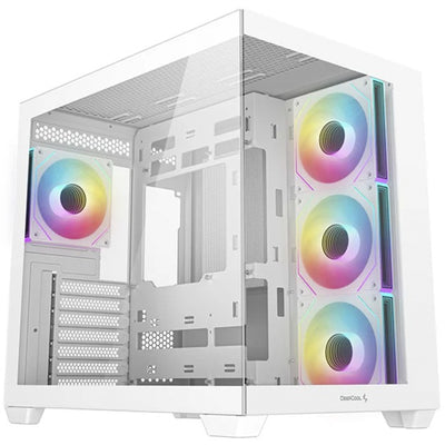 Deepcool CG530 4f Midi-Tower-Gehäuse (weiß | 2x USB-A | 1x USB-C | RGB | gehärtetes Glas)