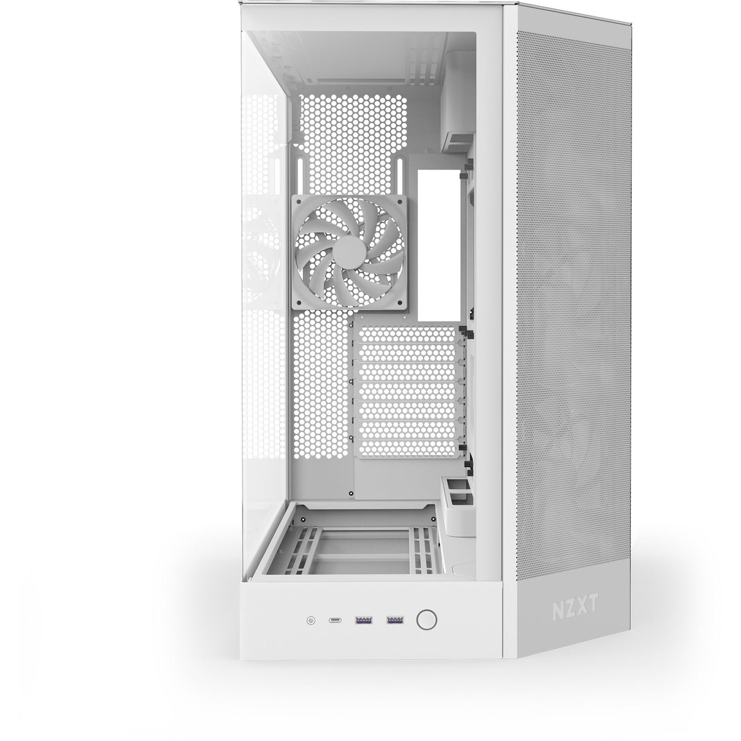 Nzxt h9 flow Midi-Tower-Gehäuse (weiß (matt) | 2x USB-A | 1x USB-C | gehärtetes Glas)