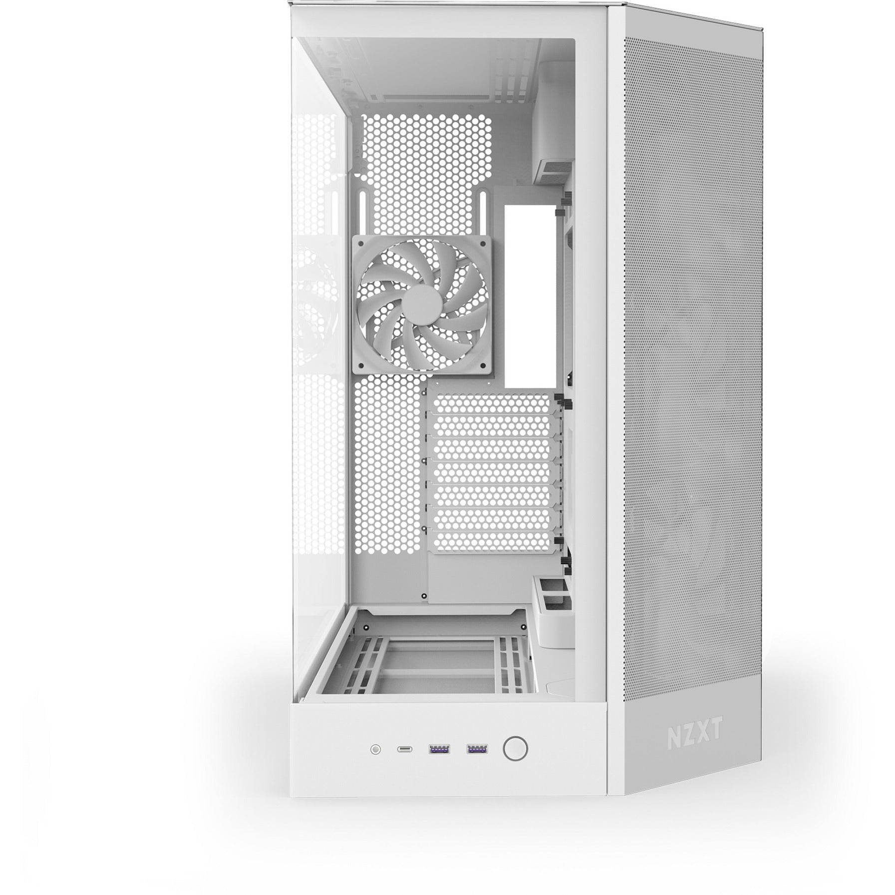 Nzxt h9 flow Midi-Tower-Gehäuse (weiß (matt) | 2x USB-A | 1x USB-C | gehärtetes Glas)
