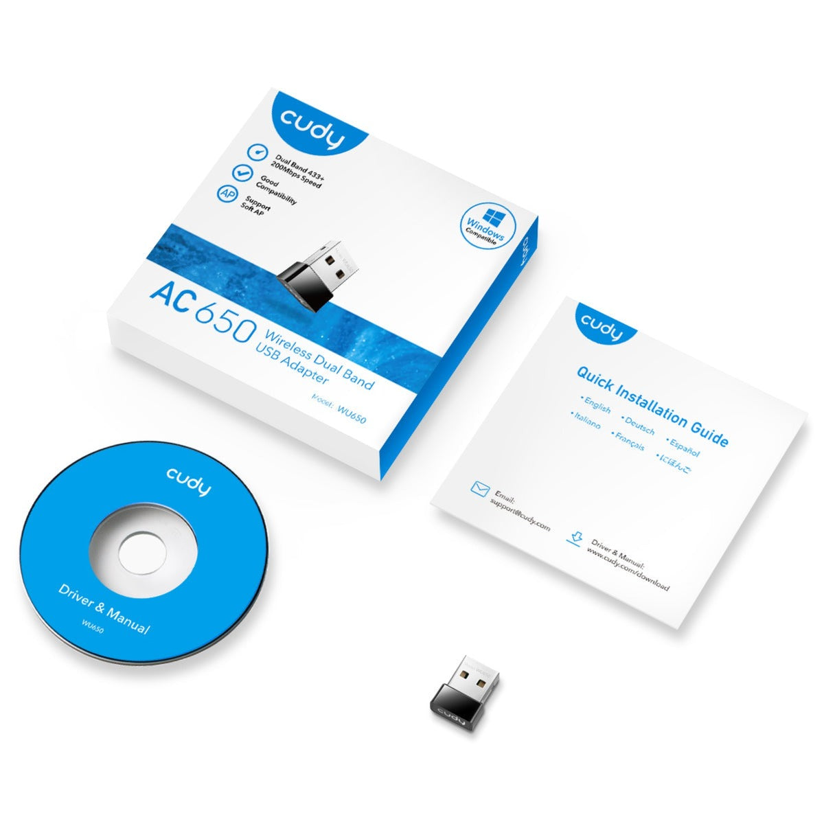 Cudy AC650 Wireless Dual Band Mini USB -Adapter