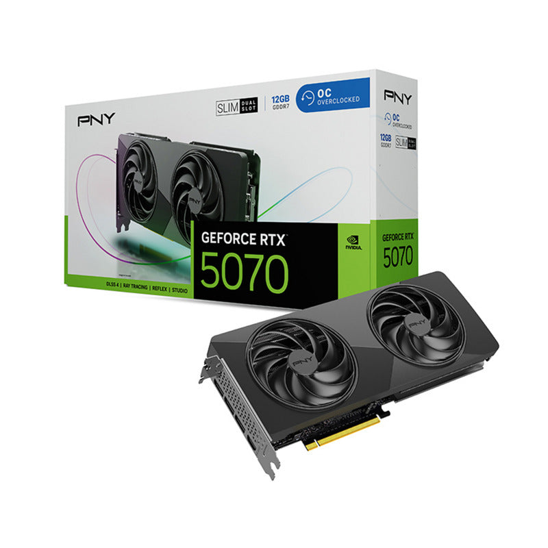 Pny Geforce RTX 5070 Slim OC 12 GB Grafikkarte (DLSS 4, 3x Display Port, 1x HDMI)