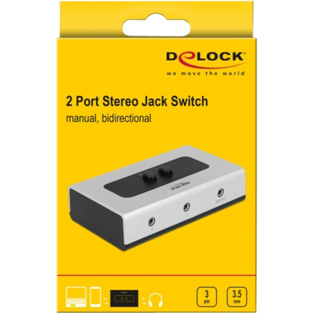 Delock Switch Stereo -Buchse 3,5 mm 2 Porthandbuch Bidirectio