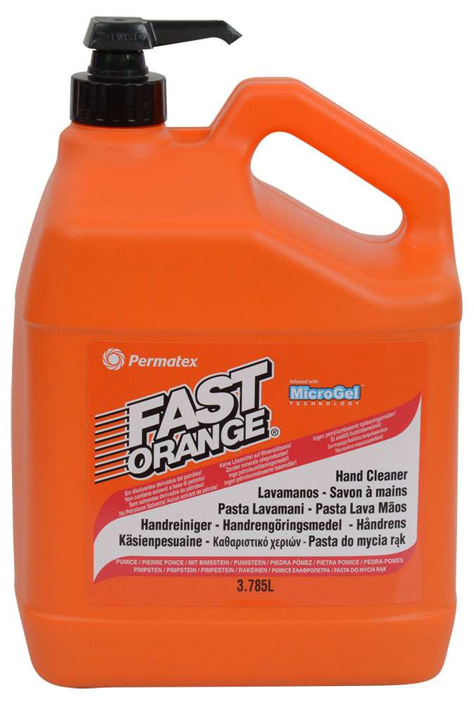 Permatex schneller orangefarbener Handreiniger mit Bimsstein 3,8 l