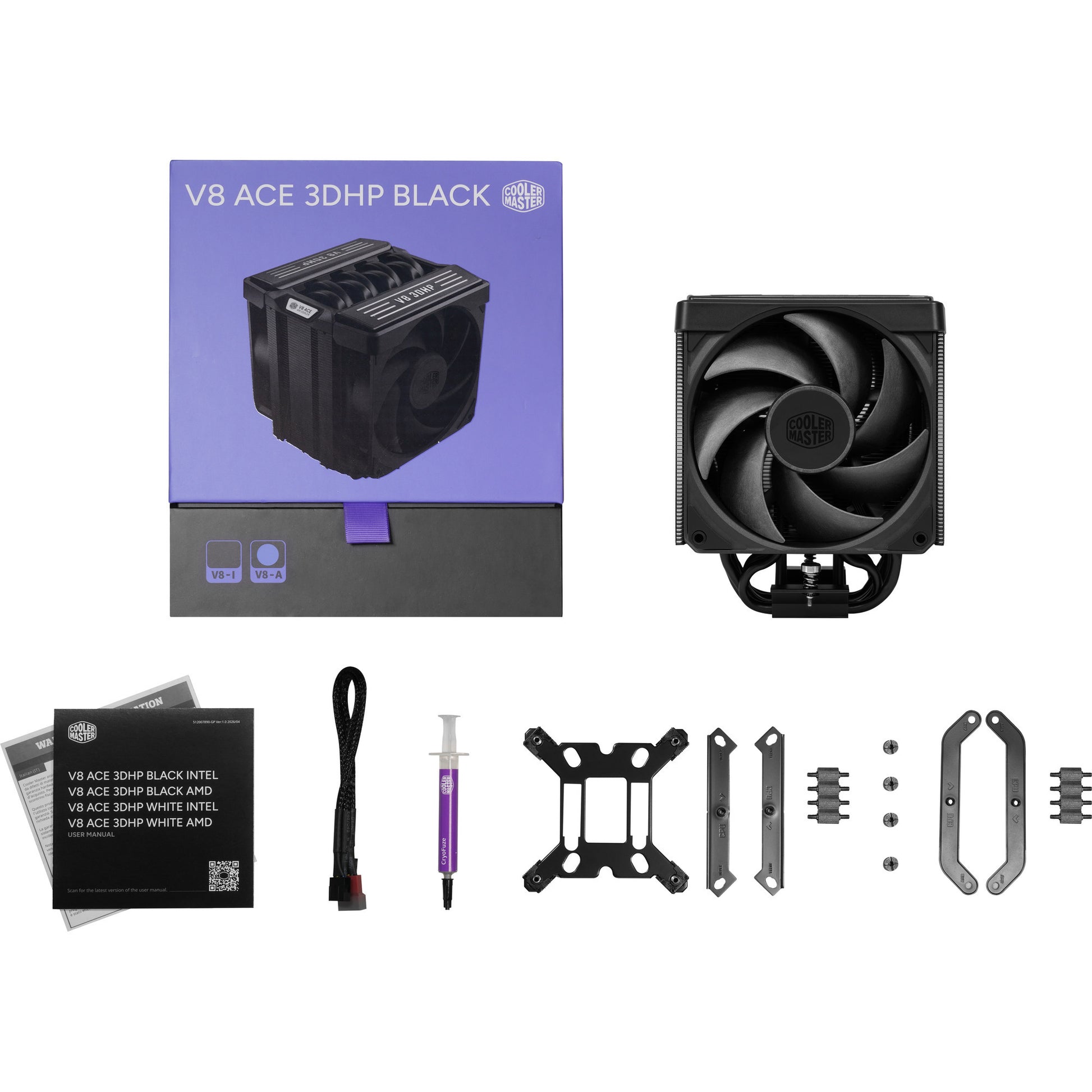 Cooler Master V8 Ace 3DHP Black AMD CPU-Kühler (Schwarz, 4-Pin-PWM)