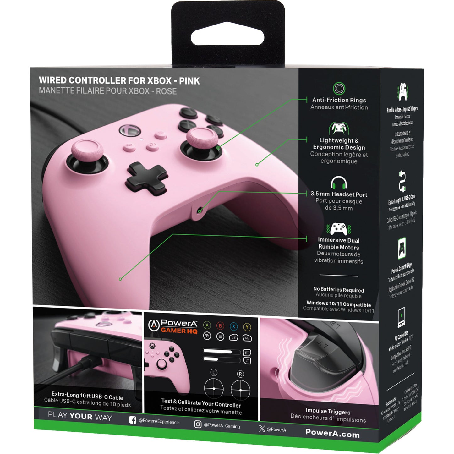 Kabelgebundener Powera-Controller für Xbox Series X|s (Rosa, Xbox Series X|s, Xbox One, PC)