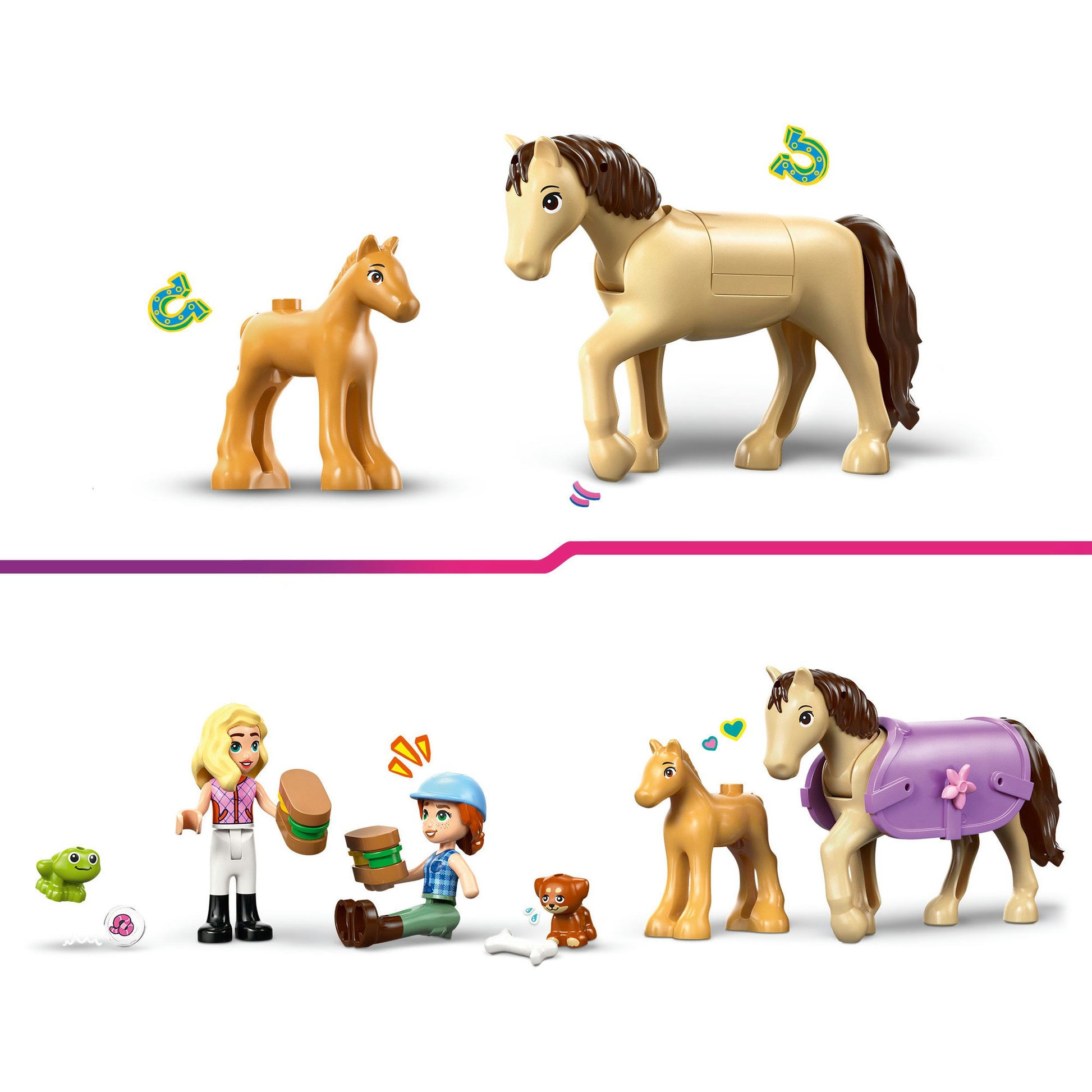 Lego Friends 42695 Anhänger und Pferd und Fohlen