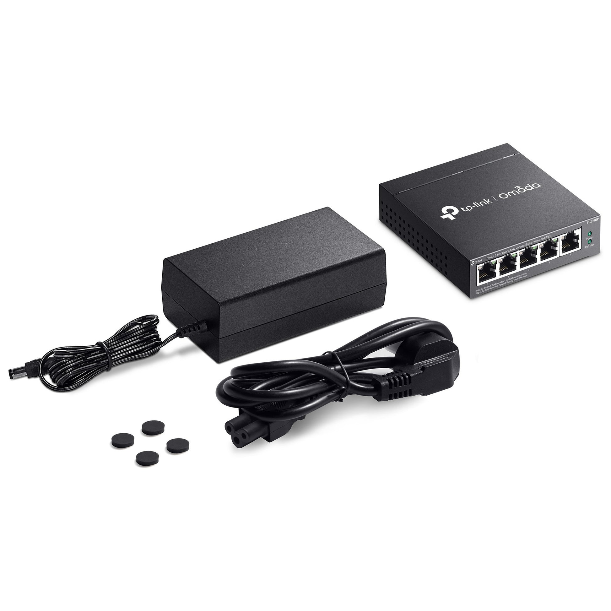 Tp-Link Omada ES205GP Switch (schwarz, 4x PoE+)