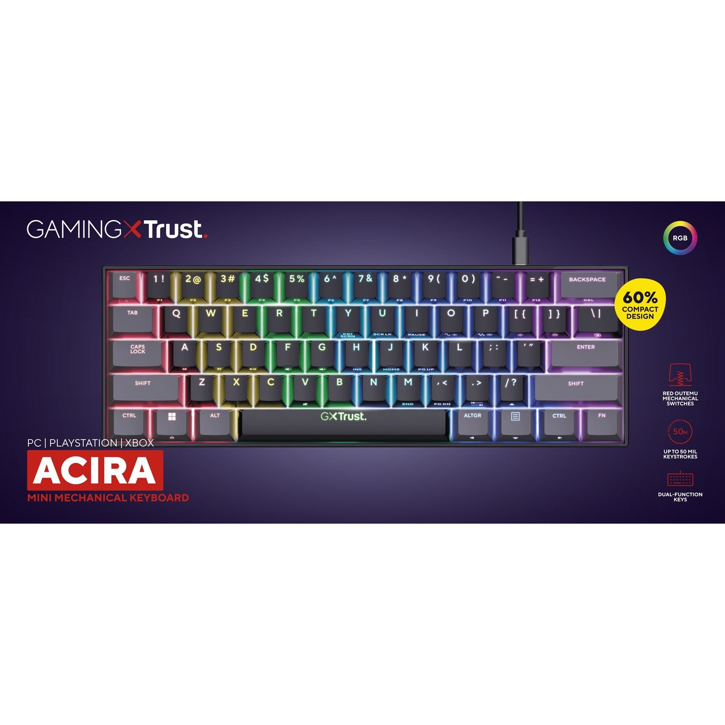 Vertrauen Sie GXT 867 ACIRA 60% Mini Mechanical Gaming-Koestsenbo