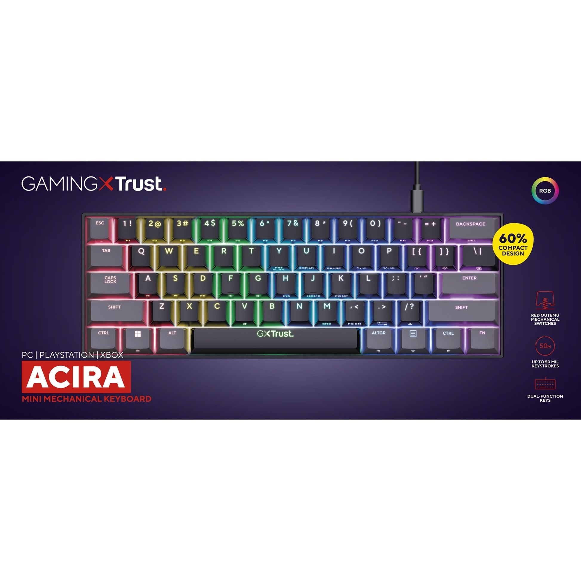 Vertrauen Sie GXT 867 ACIRA 60% Mini Mechanical Gaming-Koestsenbo