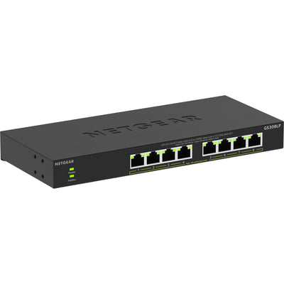 Netgear 8-Port-Gigabit-Ethernet-Unmanaged-PoE+-Essentials-Switch (GS308LP) (Schwarz, 60 Watt PoE)