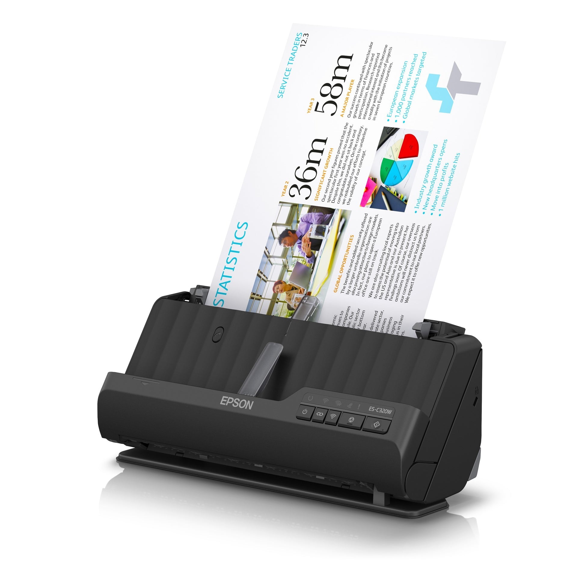 EPSON ES-C320W Compact A4-Dokumentscanner mit Wi-Fi-Con