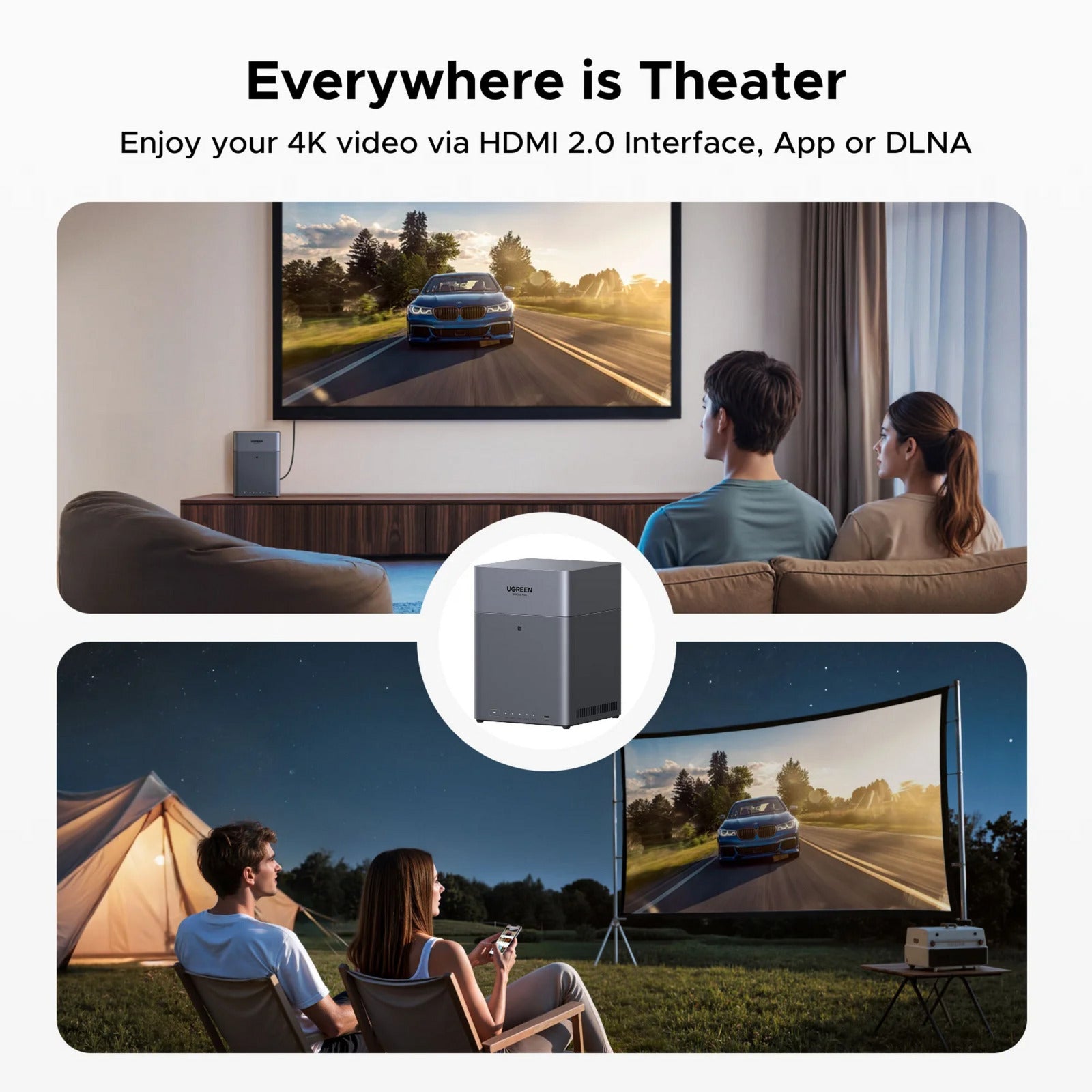 Ugreen nasync dh4300 plus (grau, 1x 2,5GBE, HDMI, USB-C)