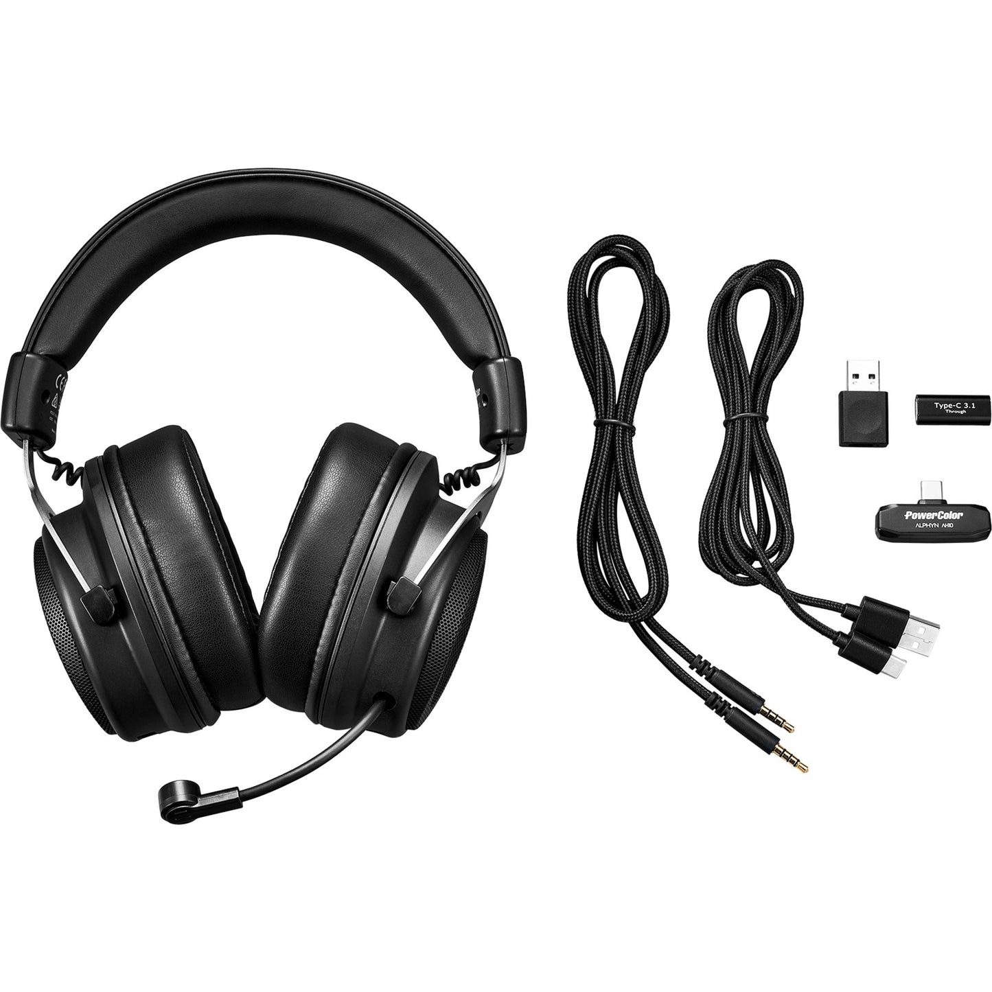 Powercolor Alphyn AH10 Kabelloses Over-Ear-Gaming-Headset (Schwarz, PC, Konsole oder Mobilgerät)